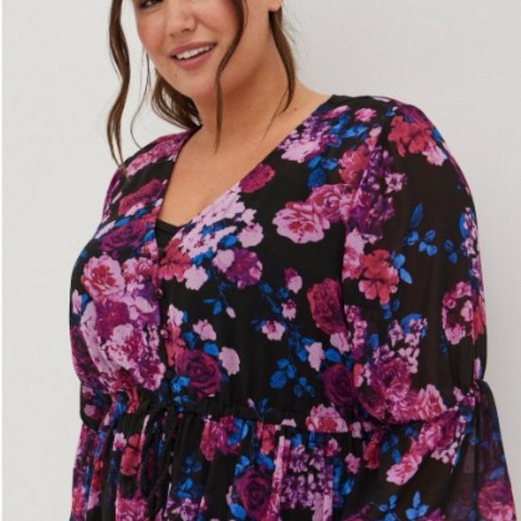 Maxi Chiffon Button Up Dress Size 4X - Picture 3 of 3